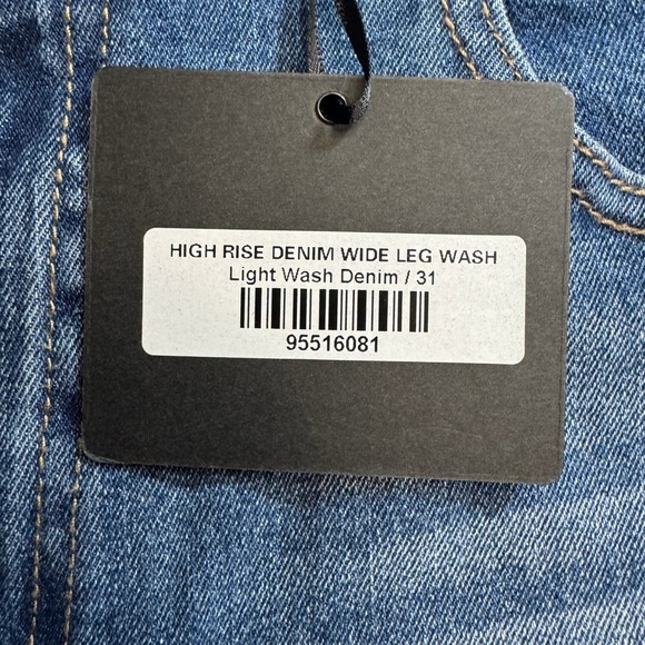 Define Your Inspiration DYI Womens High Rise Wide Leg Jeans Light Wash Denim 31 - Picture 5 of 9